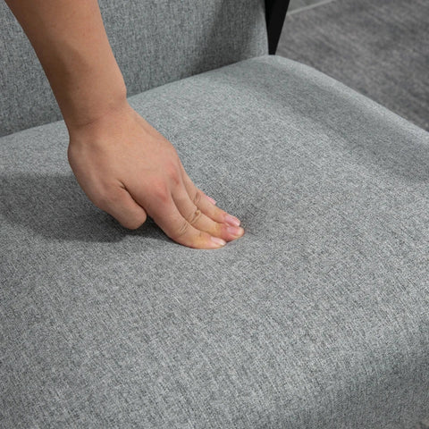 Rootz Accent Chair In Scandi Design - Recliner - Accent Chair - Linen Look - Rubber Wood - Gray + Black + Brown - 64.5L x 70W x 83.5H cm