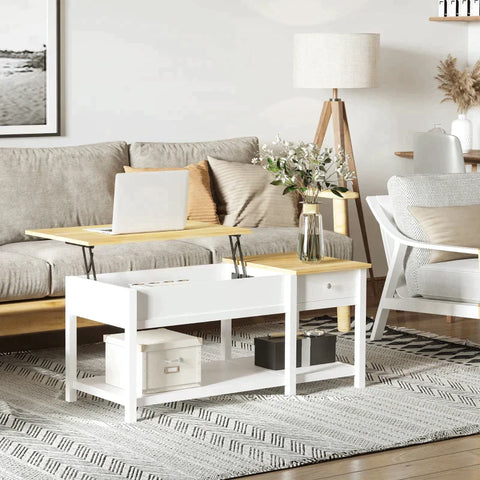 Rootz Elevating Coffee Table - Coffee Table - Storage Compartments - Living Room - Bedroom - 108 cm x 48 cm x 48 cm