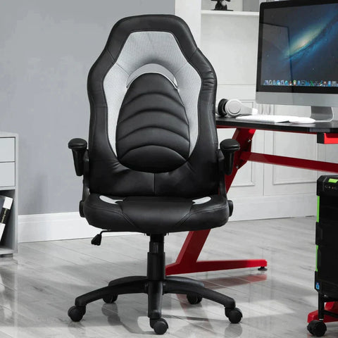 Rootz Gaming Chair - Office Chair - Racing Style Office Chair - Height Adjustable - PU Leather - Gray - 64cm x 68.5cm