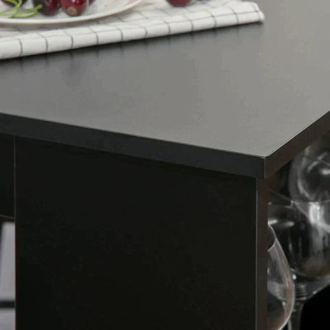 Rootz Bartisch – Moderner Esstisch – Schreibtisch mit 3 Ablagen – Spanplatte – Schwarz – 112 x 57 x 106 cm