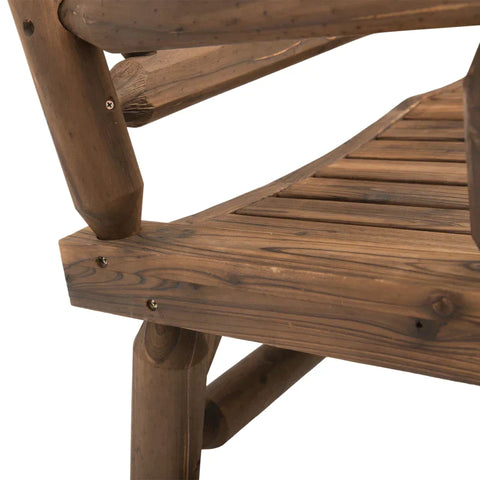 Rootz Rocking Chair - Rocking Bench - Garden Chair - 2-seat - Solid Wood - Dark Brown - L112 x B67 x H93 cm