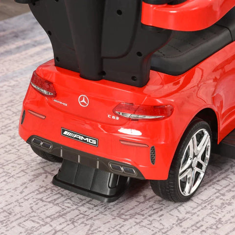 Rootz Push Car - Children's Vehicle - Children's Car From Mercedes Benz - Push And Hold Bar - Protection Bar - Red - 84L x 40W x 83H cm