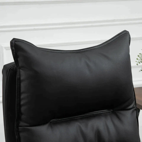 Rootz Bureaustoel - Bureaustoel - Draaistoel - Voetsteun - In hoogte verstelbaar - Kunstleer - Zwart - 66 x 72 x 122-130 cm