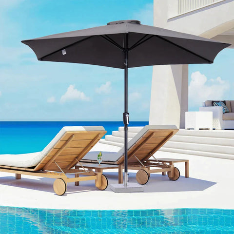 Rootz Parasol - Sun umbrella - Patio Umbrella - Parasol umbrella - Metal/Polyester - Grey