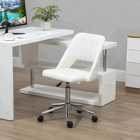 Rootz Stuhl – Bürostuhl – Drehstuhl – Relaxstuhl – Muschelform – Büro – Schlafzimmer – Wohnzimmer – Beige – 49 B x 54 T x 79–91 H cm