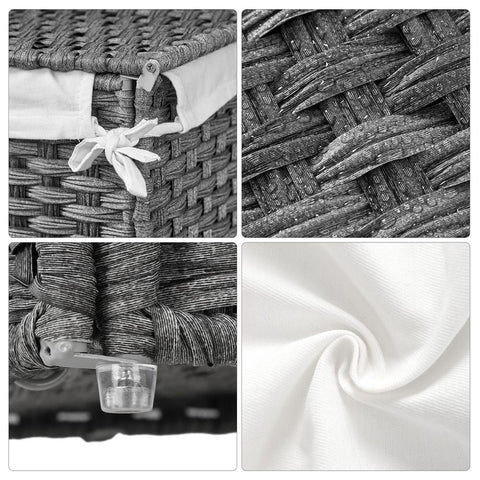 Rootz Laundry Basket - Clothes Basket - Laundry Storage Basket - Collapsible Laundry Basket - Portable Laundry Basket - Stylish Laundry Basket - Durable Laundry Basket - Grey - 46 x 33 x 60 cm