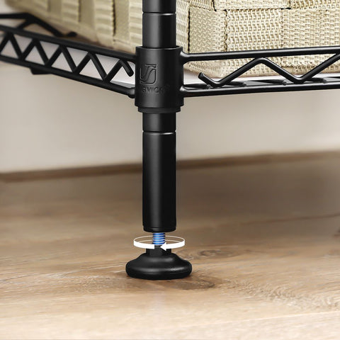 Rootz Bathroom Shelf - Bathroom Rack - 3-Tier Metal Shelf - Corner Bathroom Shelf - Powder-Coated Metal - Black - 30 x 30 x 73 cm