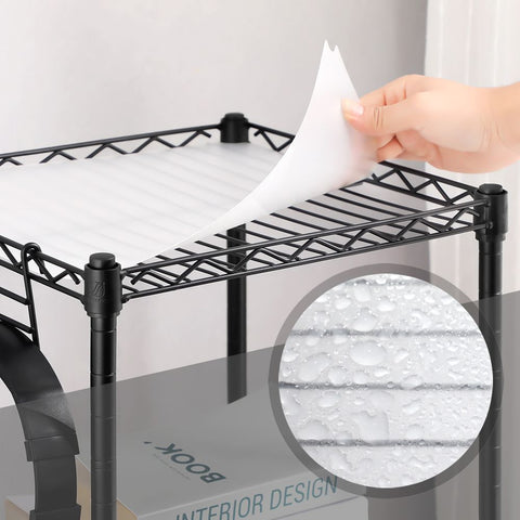 Rootz Bathroom Shelf - Bathroom Rack - 3-Tier Metal Shelf - Corner Bathroom Shelf - Powder-Coated Metal - Black - 30 x 30 x 73 cm