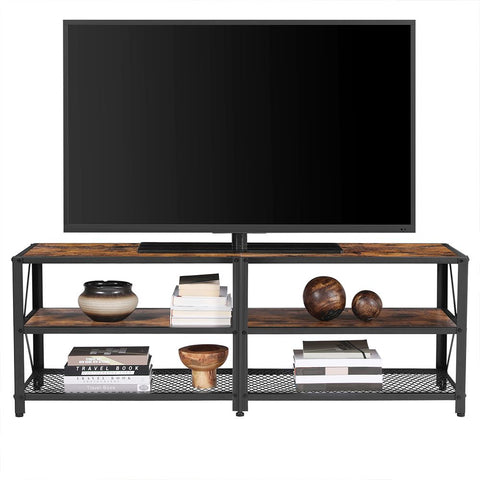 Rootz Tv Lowboard - Tv Lowboard For Televisions - Tv Stand - Tv Cabinet - Tv Storage Unit - Tv Furniture - Tv Bench - Tv Shelf - Brown-black - 140 x 39.2 x 50 cm (L x W x H)