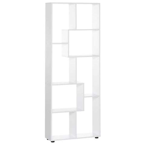 Rootz Bookshelf - Bookcase - 8 Shelves - White - 70 Cm X 24 Cm X 178 Cm