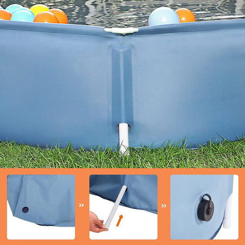 Rootz Dog Pool - Foldable Dog Pool - Dog Swimming Pool - Inflatable Dog Pool - Outdoor Dog Pool - Non-slip Dog Pool - PVC - Polyester - Blue - 120 x 30 cm (ø x h)