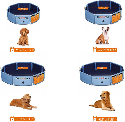 Rootz Dog Pool - Foldable Dog Pool - Dog Swimming Pool - Inflatable Dog Pool - Outdoor Dog Pool - Non-slip Dog Pool - PVC - Polyester - Blue - 120 x 30 cm (ø x h)