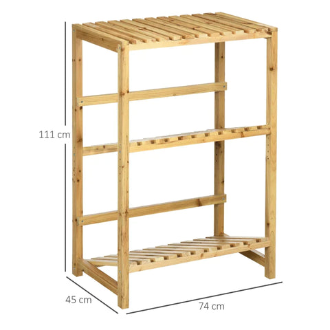 Rootz Wine Rack - 2 Shelf Wine Rack - Weather Resistant - Solid Wood - Natural - 74cm x 45cm x 111cm