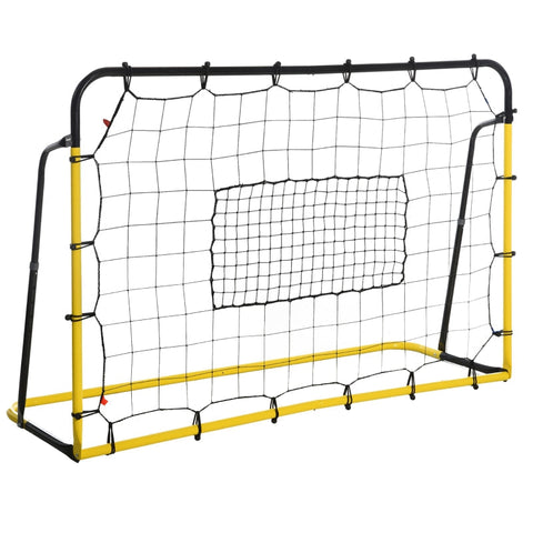 Rootz Voetbaldoel - Voetbalnet - Voetbal Rebounder Doel - Rebound Muur Net - Voetbal Rebound Muur - Geel/Zwart - 184 x 63 x 123 cm