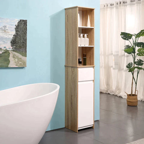 Rootz Bathroom Cabinet - Bathroom Shelf - Bathroom Furniture - Bathroom Cabinet - Tall Cabinet - Shelf Cabinet