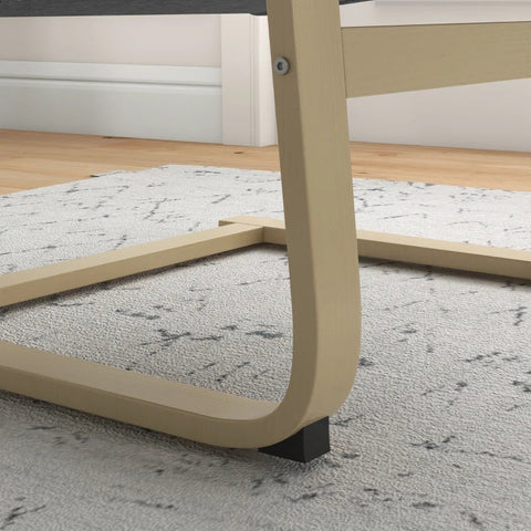 Rootz Armchair With Headrest And Armrests - Linen Look Cover - Recliner - Wooden Frame - Eucalyptus Wood - Foam - Gray + Natural - 66.5W x 80D x 99H cm