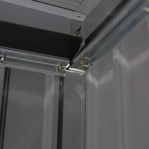 Rootz Tuinberging - Tuinschuur - Gereedschapsschuur - Schuifdeur - Ventilatieraam - Grijs - 257 x 142 x 184 cm