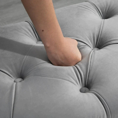 Rootz Bench - Stool - Chest Of Drawers - Storage Box - Footstool With Storage Space - Velvet-touch Rubber Wood - Grey - 120 x 46 x 42 cm