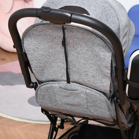 Rootz Baby Stroller - Stroller With Footrest - Five-Point Harness - Foldable Pushchair - Grey - 66 cm x 49 cm x 105 cm
