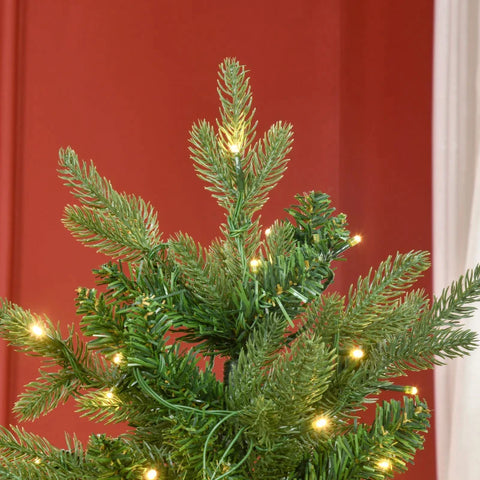 Rootz Kerstboom - Kunstspar - Met Kerstverlichting - Basis - Vlamvertragend - Kunststof - Groen - 1.20 x 1.20 x 1.80m