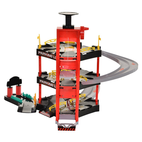 Rootz Car Park Set - Kinderracebaan - Kinderracewagen - Kinderspeelgoedauto's - Rood/Zwart - 62x52x51 cm