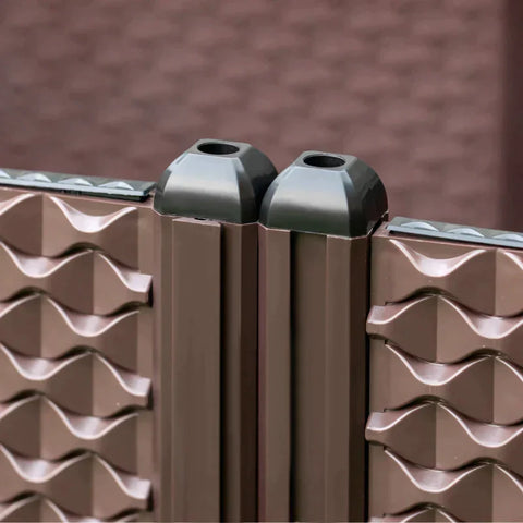 Rootz Verhoogd Bed - 2-delig Verhoogd Bed Met Wielen - Plantenbak Met Afwateringsgaten - Bloembak - Bloempot - Kunststof - Bruin - 50 x 50 x 33 cm