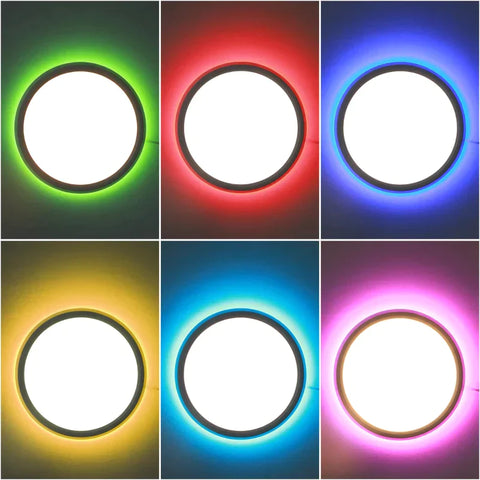 Rootz Ceiling Light - Smart LED - App And Voice Control - Remote Control - Timer - Many Colours - Ø30 x 3.2cm