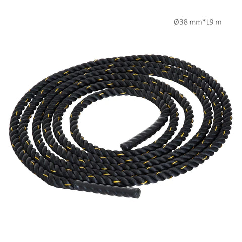 Rootz Training Rope - Battle Rope - Fitness Rope - Rope - Training Equipment - Black/Yellow
