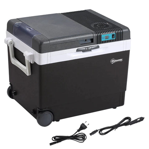 Rootz Kühlbox – Auto-Kühlschrank – Kühlbox – Mini-Kühlschrank – tragbarer Mini-Kühlschrank – Auto-Mini-Kühlschrank – Camping-Kühlschrank – ABS/Aluminium – Grau – 40 x 30 x 43 cm