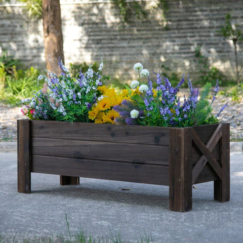 Rootz Raised Bed - Wooden Raised Bed - Garden Bed - Planter Bed - Wooden Planter - Grow Containers - Vegetable Pot - Fir Wood - 100 cm x 36.5 cm x 36 cm