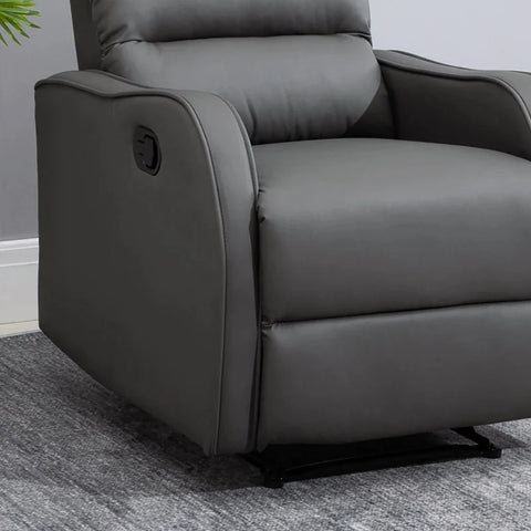 Rootz Relax Chair - Footrest - Recliner Chair - Fold-out Footrest -  Living Room Or Office - Faux Leather - Dark Gray - 89L x 65W x 100H cm