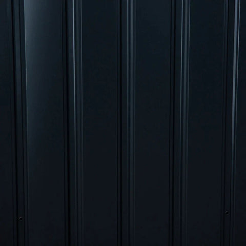 Rootz Garden Shed - Tool Shed - Metal Storage Shed With Sliding Doors - Outdoor Storage Shed With Foundation Ventilation - Charcoal Grey - 2.13 x 1.30 x 1.85 cm