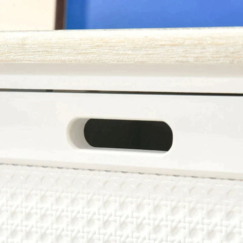 Rootz Console Table - Console Table With 2 Drawers - Retro Design Entrance Hall - Living Room - Bedroom - White + Natural - 100 cm x 40 cm x 80 cm