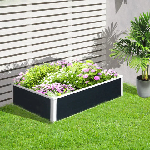 Rootz Raised Bed - Planter With Drainage Function - Protection Against Pests - Plastic - Grey - 120 x 90 x 30 cm
