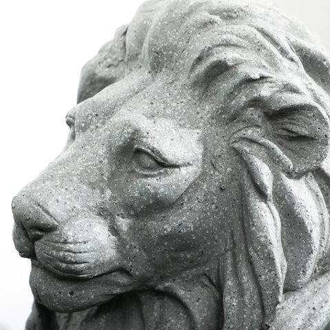 Rootz Lying Lion Garden Ornament - Weather Resistant - Garden Decoration - Gray - 56cm x 25cm x 38cm