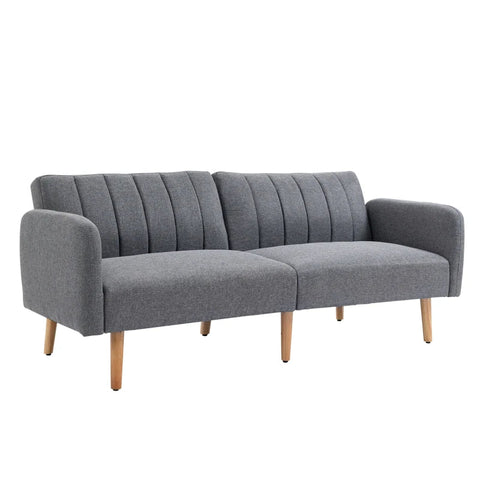 Rootz Sofa Bed - 2-seater Fabric Sofa Bed - Sofa With Sleeping Function - Polyester - Rubber - Wood Grey - 173 x 75 x 73 cm