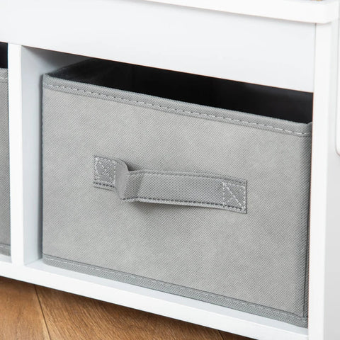 Rootz Kinderstoel - Kindertafel - Kindermeubels Voor Peuters - Zitgroep Met Opbergruimte - MDF Vliesstof - Wit - 60 x 60 x 43 cm