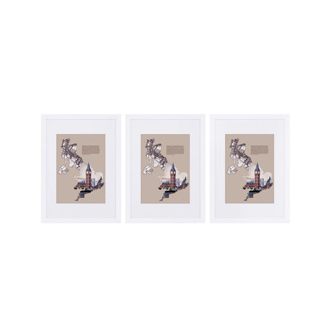 Rootz Fotorahmen – 3er-Set Fotorahmen – Fotorahmen mit Passepartout – Bilderrahmen – Wand-Fotorahmen – dekorativer Fotorahmen – Glas-Fotorahmen – Galerie-Fotorahmen – Weiß – 29,7 x 42 cm
