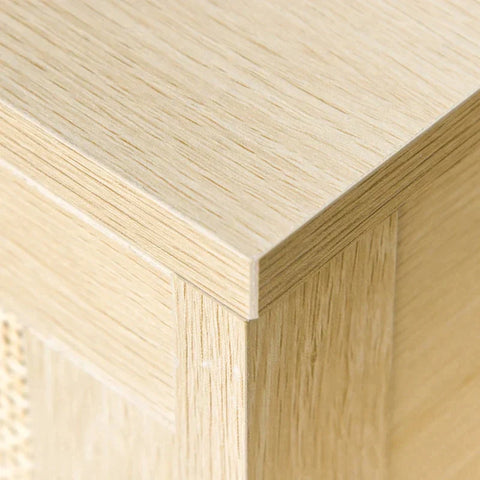 Rootz Bedside Table - Bedside Table - Bedside Table - Side Table - Drawer Storage Shelf - Natural - 40 x 40 x 48 cm