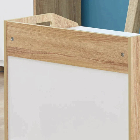 Rootz Bench - Opbergbank - Bank Met Opbergruimte - 2-in-1 Borstbank - Slaapkamer - Woonkamer - Wit/Natuur - 62.4B x 40D x 51.5H cm