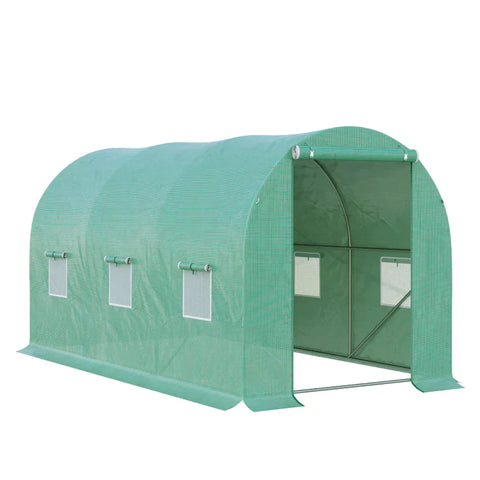 Rootz Greenhouse - Walk-in Greenhouse - Foil Greenhouse - Tomato Greenhouse - Foil Tunnel - Green - 395 X 195 X 190 Cm
