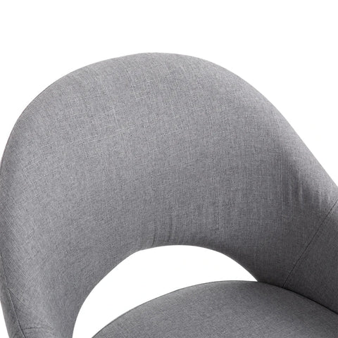 Rootz Dining Room Chair - Living Room Chair - Office Chair - Upholstered Chair - Armchair With Armrest - Linen Steel - Gray - 56 x 58.5 x 84.5 cm