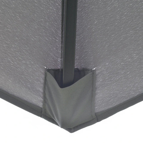 Rootz Patio Umbrella - Parasol Patio Umbrella - Market Umbrella - 8 Rib - Garden Umbrella - With Sun Protection - Dark Gray/Black