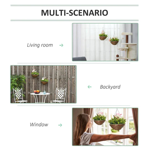 Rootz Clematis Florida Thunb - 2 Artificial Clematis Flowers - Artificial Plants Hanging - Plant Clematis In A Pot - With Hooks Decoration - Pink/Green - 30 x 30 x 32 cm