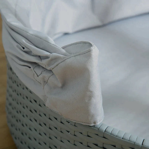 Rootz Rotan Hondenkennel - Rotan Hondenhok - Met Dak - Hondenligstoel - Hondenhok - Huisdierbed - Hondenbed - Hondenmand - Hondensofa Hond - Grijs - 76 x 76 x 60 cm