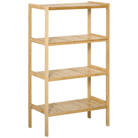 Rootz Storage Rack - 4-tier Bamboo Shelf - Living Room - Bathroom - Balcony - Kitchen - Natural - 62 x 33 x 112 cm