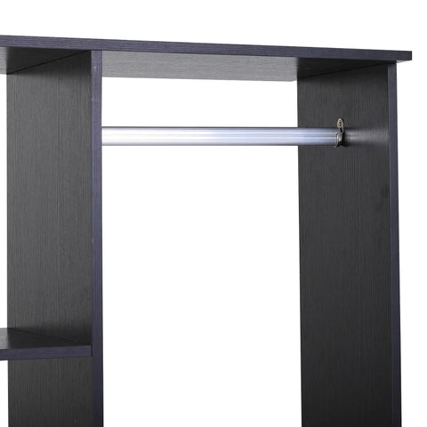 Rootz Wardrobe Sets - Mobile Wardrobe - 3 Shelves - Wardrobe Cabinet - 1 Clothes Rail - Living Room - Bedroom Aluminum - Black - 80 x 40 x 128 cm