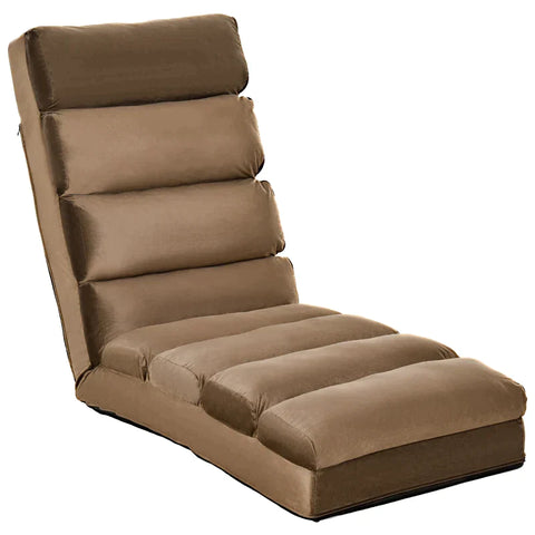 Rootz Folding Mattress - Floor Chair - Sofa - Suede Cloth - Brown - 175x56x20cm
