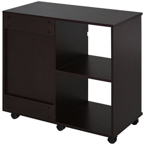Rootz Printer Table - Printer Stand - Office Trolley - Trolley Filing Cabinet - Office Cabinet With Drawers - Brown