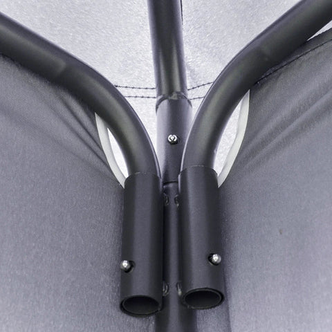 Rootz Gazebo - Party Tent with Double Roof - Marquee Gazebo - Metal - Polyester - Grey - 3.45 x 3.45 x 2.68m